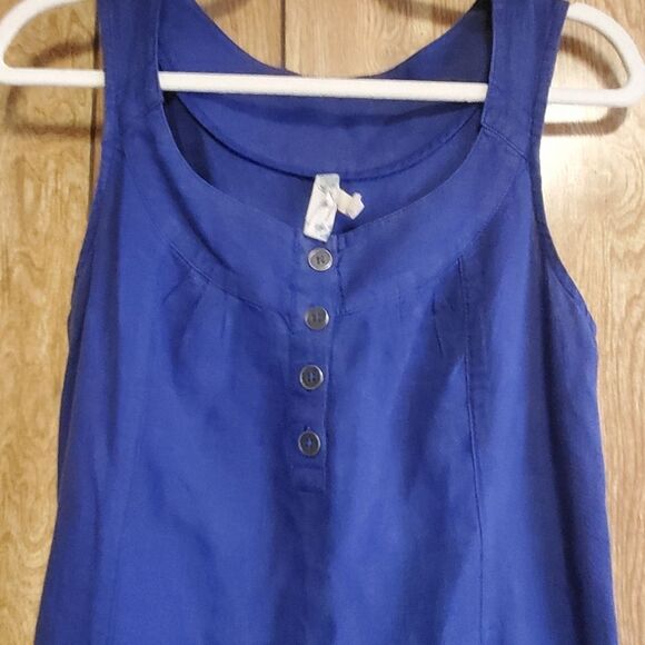 Maeve | Blue Linen Sheath Dress with Belt | Size 2 - Picture 8 of 8